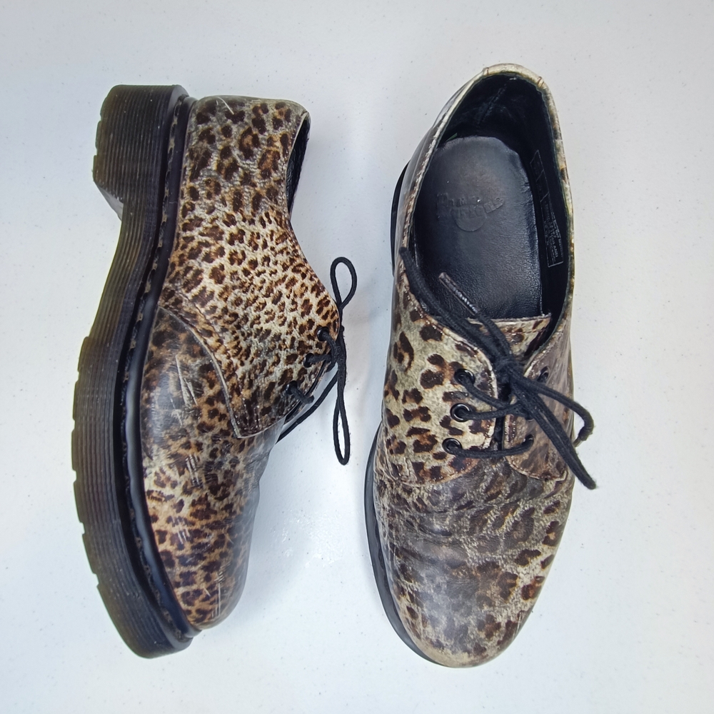 Dr. Martens 1461 Distorted Leopard Print Oxford Shoes - Women’s 8 / UK 6
